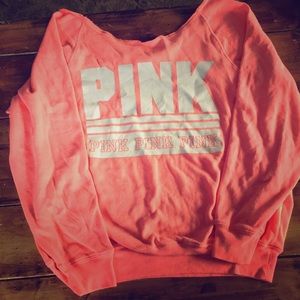 Vs pink off the shoulder long sleeve shirt